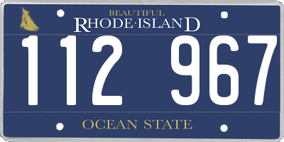 RI license plate 112967