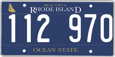 RI license plate 112970