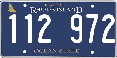 RI license plate 112972