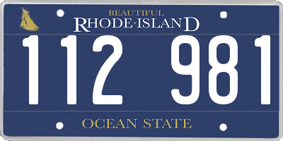 RI license plate 112981