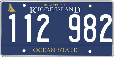 RI license plate 112982