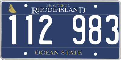 RI license plate 112983