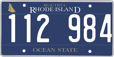RI license plate 112984