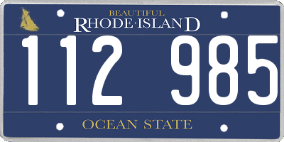 RI license plate 112985