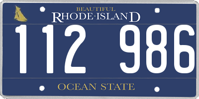 RI license plate 112986
