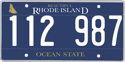 RI license plate 112987