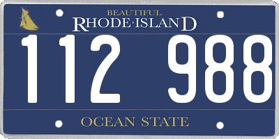 RI license plate 112988
