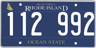 RI license plate 112992