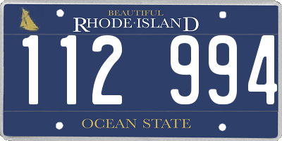 RI license plate 112994