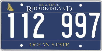 RI license plate 112997