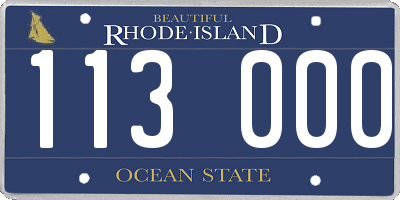 RI license plate 113000