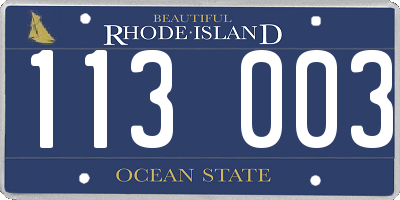 RI license plate 113003