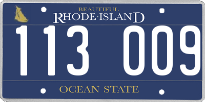 RI license plate 113009