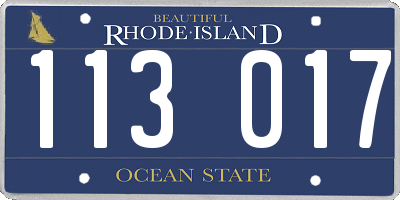 RI license plate 113017