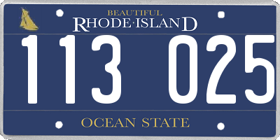 RI license plate 113025