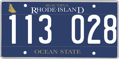 RI license plate 113028