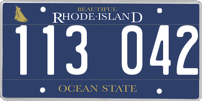RI license plate 113042