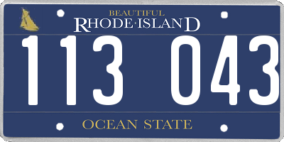 RI license plate 113043