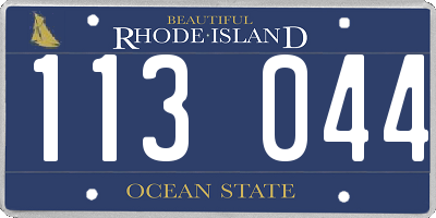 RI license plate 113044