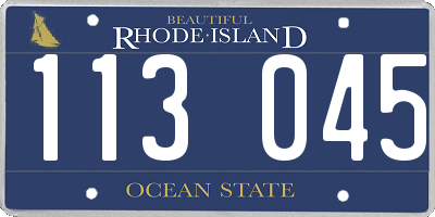 RI license plate 113045