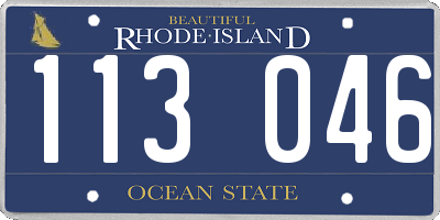 RI license plate 113046