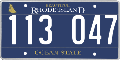 RI license plate 113047