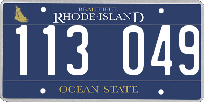 RI license plate 113049