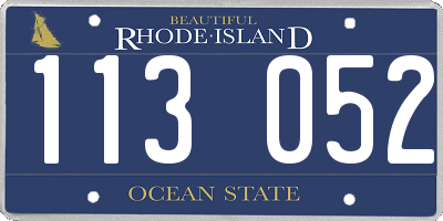 RI license plate 113052