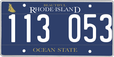 RI license plate 113053