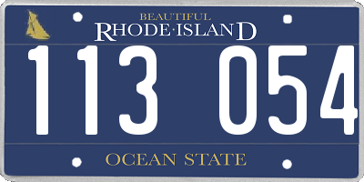 RI license plate 113054