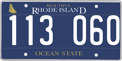 RI license plate 113060