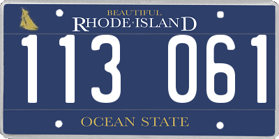 RI license plate 113061