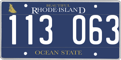 RI license plate 113063