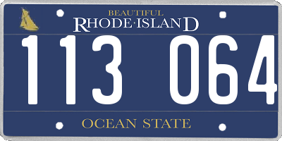 RI license plate 113064