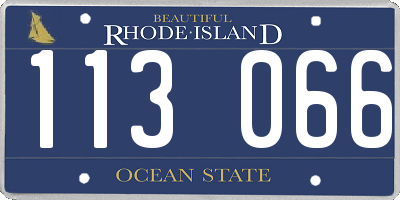 RI license plate 113066