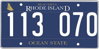 RI license plate 113070