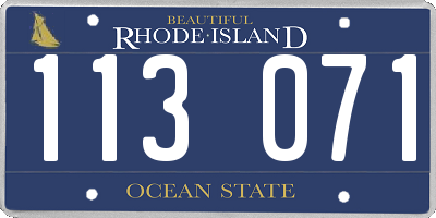 RI license plate 113071