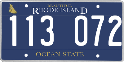 RI license plate 113072