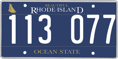 RI license plate 113077