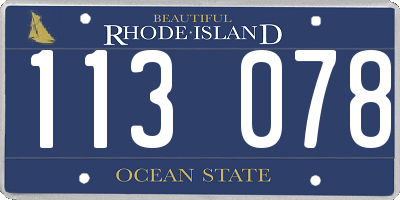 RI license plate 113078