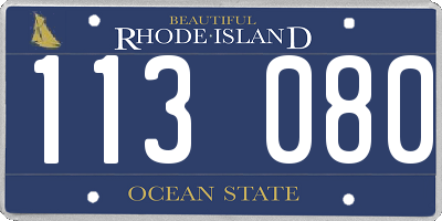 RI license plate 113080
