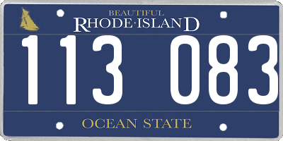 RI license plate 113083