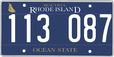 RI license plate 113087
