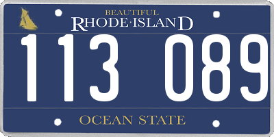 RI license plate 113089