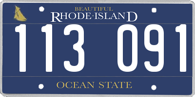 RI license plate 113091