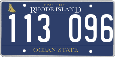 RI license plate 113096