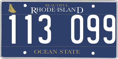RI license plate 113099