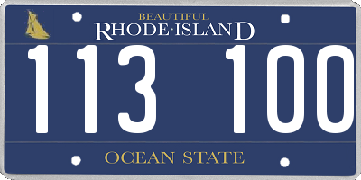 RI license plate 113100