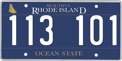 RI license plate 113101