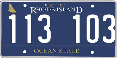 RI license plate 113103